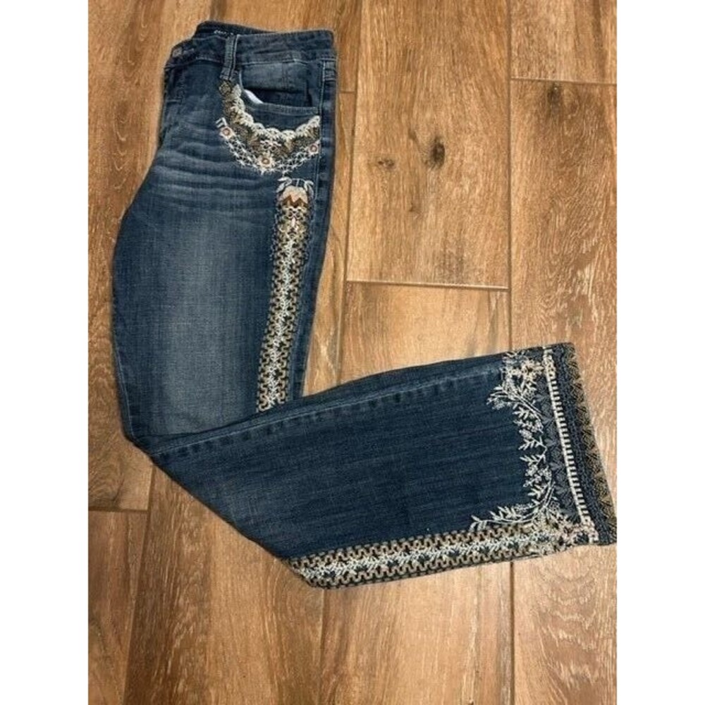Laurie Felt Jeans Womens Size 4 Classic Denim Floral Embroidered Bootcut  EUC - Picture 9 of 11